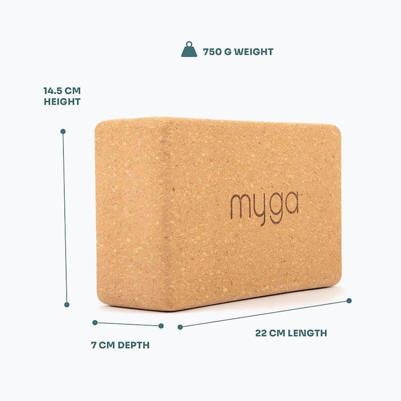 Yoga-Block Myga Cork Block 2 pcs. brown 7