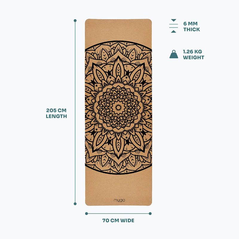 Yogamatte Myga Mandala XL 6 mm brown 7