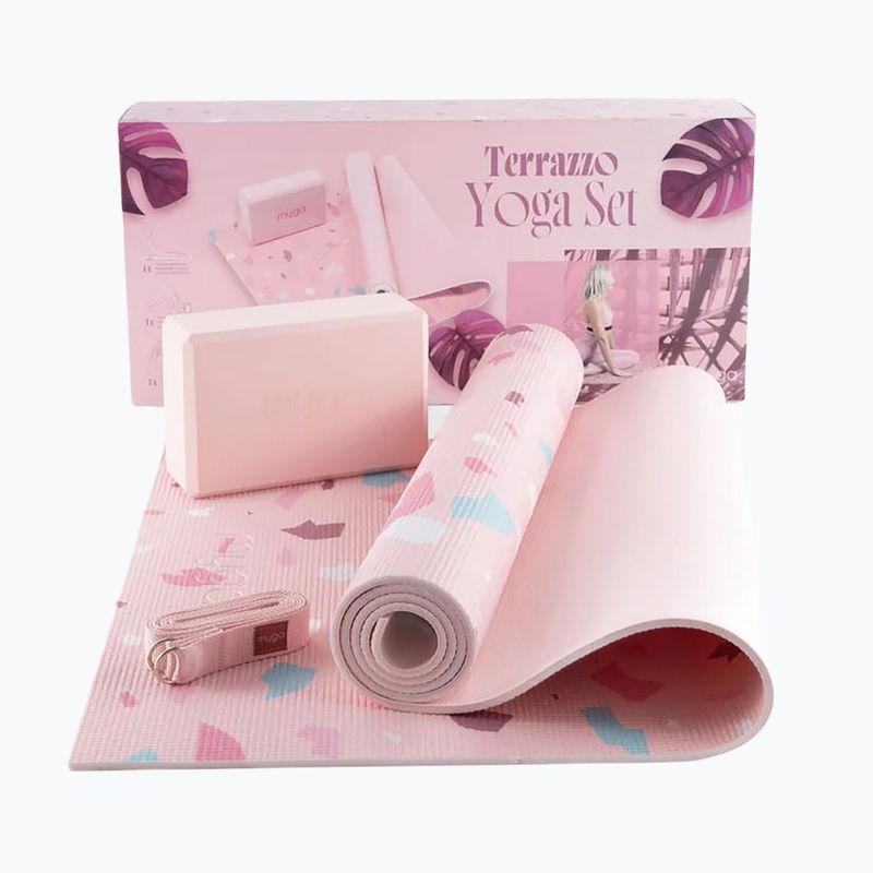 Yoga-Set Myga Terrazzo Yoga Set mat + block + strap purple 11