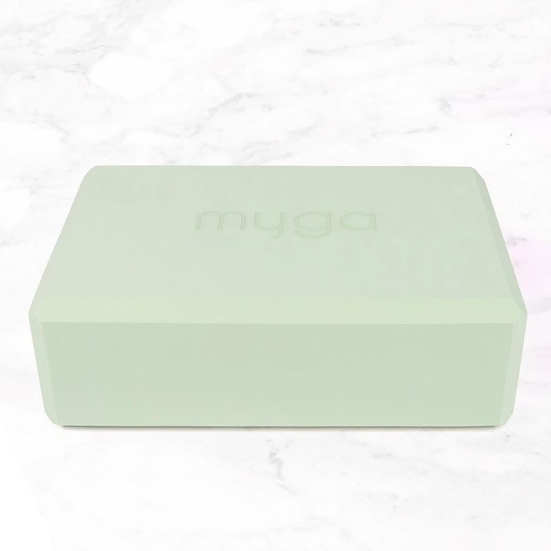 Yoga-Set Myga Palm Yoga Set mat + block + green strap 8