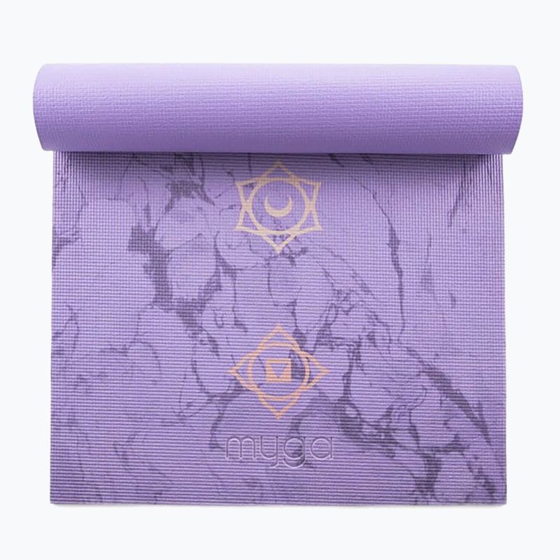 Yoga-Set Myga Chakra Yoga Set mat + block + purple strap 5