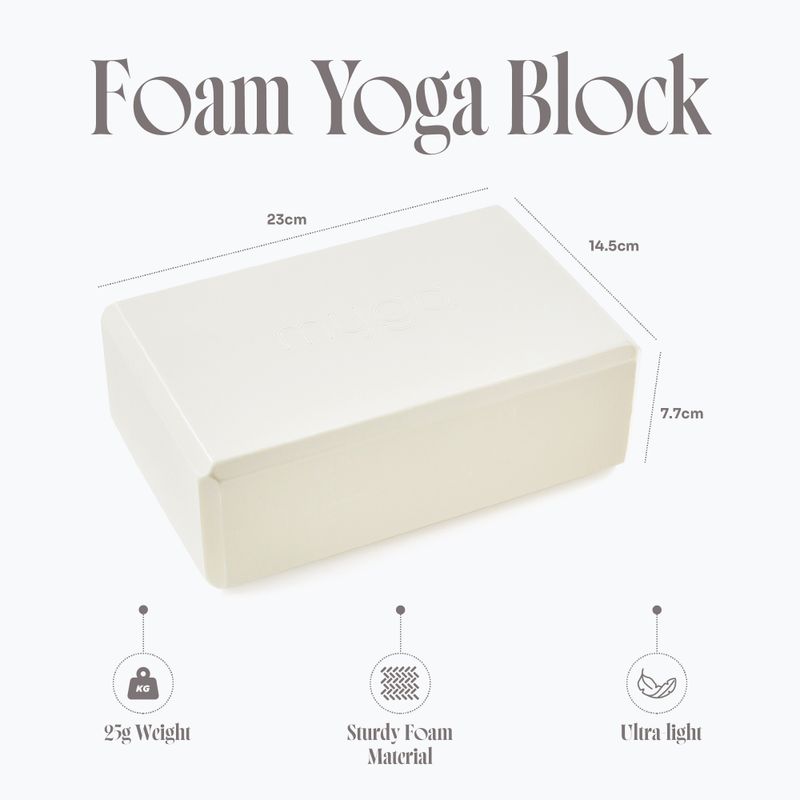 Yoga-Block Myga Foam Block do jogi cream 2