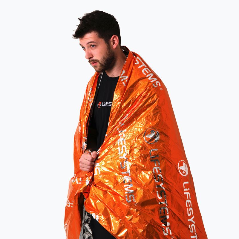 Thermodecke für eine Person  Lifesystems Thermal Blanket orange LM4212 5