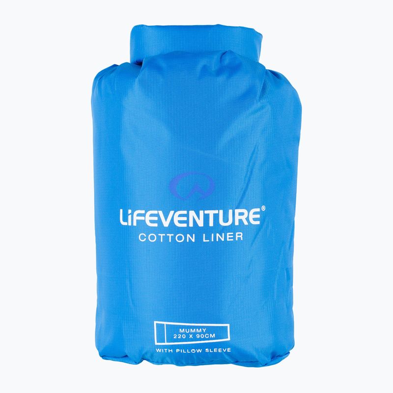 Lifeventure Baumwolle Schlafsack Liner Mummy blau 5