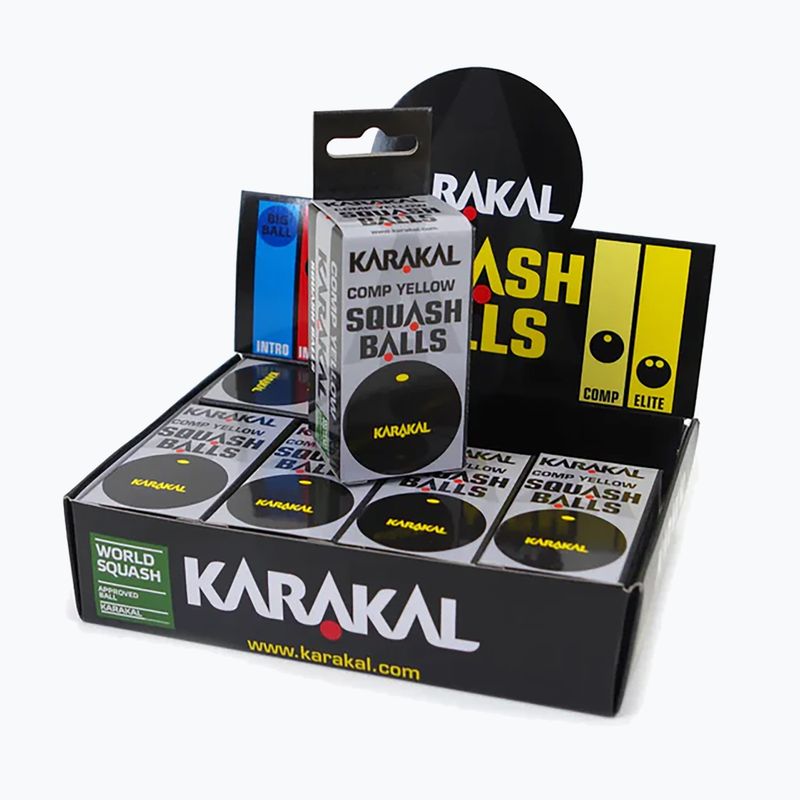 Squashbälle Karakal Comp Yellow Dot 12 Stück schwarz. 2