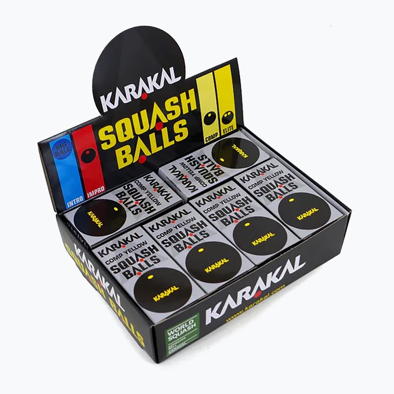 Squashbälle Karakal Comp Yellow Dot 12 Stück schwarz. 3