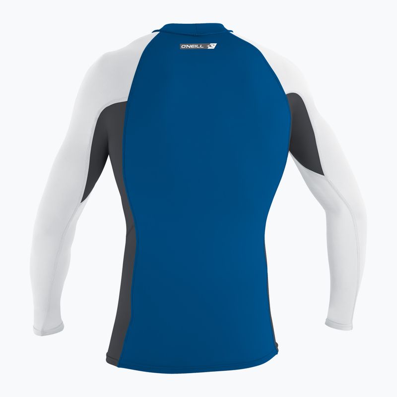 Men's O'Neill Premium Skins Rash Guard Tiefsee/ Graphit/ Weiß Schwimmen Longsleeve 2
