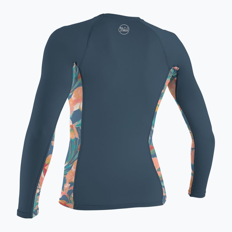 Damen Schwimmen Longsleeve O'Neill Side Print Rash Guard copen blau/gemalt tropics 2
