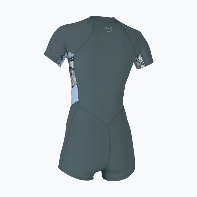 Damen-Neoprenanzug O'Neill Bahia 2/1 Front Zip SS Spring shade/palmento tropical/faded denim 2