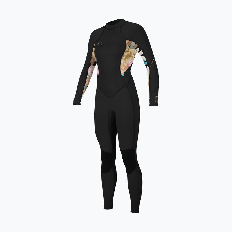 O'Neill Bahia 3/2 Back Zip Full schwarz/mikah floral/schwarz Damen Neoprenanzug