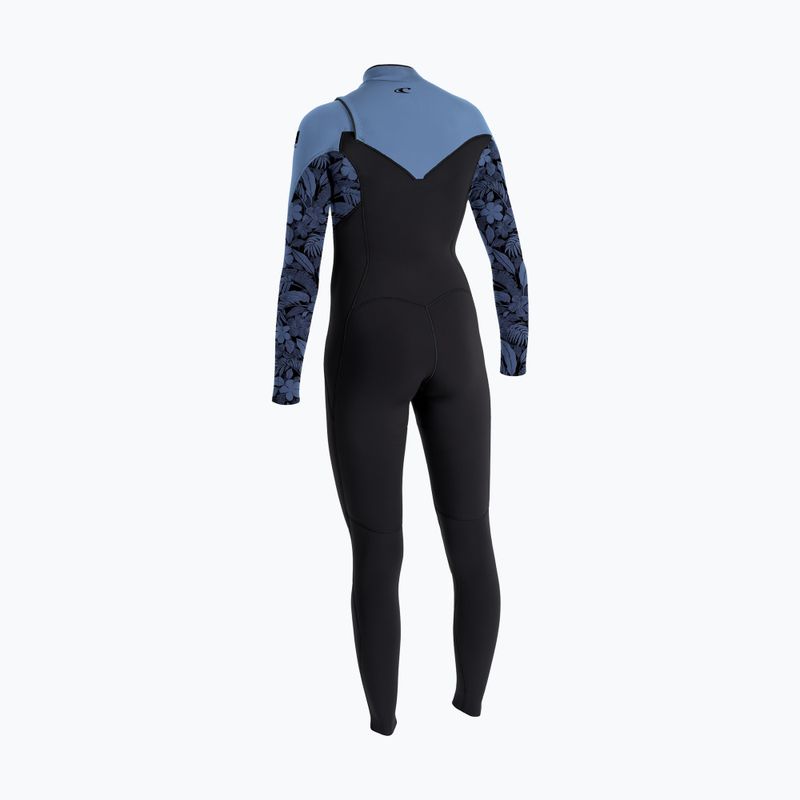 Damen Schwimm-Neoprenanzug O'Neill Epic 5/4 mm Chest Zip Full black/stormy palm/faded denim 2