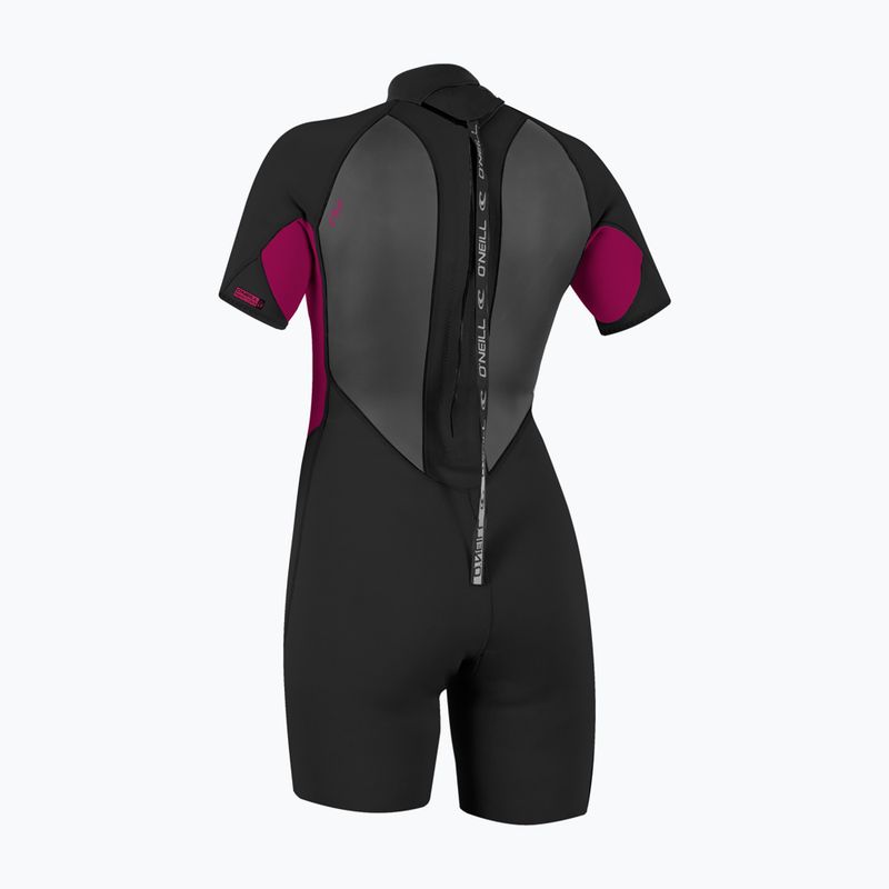 Damen Schwimm-Neoprenanzug O'Neill Reactor-2 2mm Back Zip SS Spring IS7 black/punk pink 2