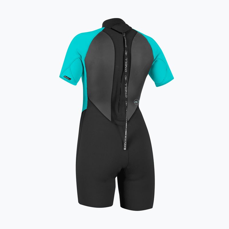Damen Schwimm-Neoprenanzug O'Neill Reactor-2 2mm Back Zip SS Spring IS7 black/light aqua 2