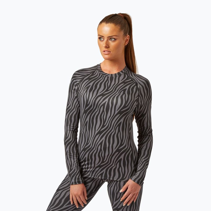 Women's Surfanic Cozy Limited Edition Crew Neck Thermo-Longsleeve schwarz zebra