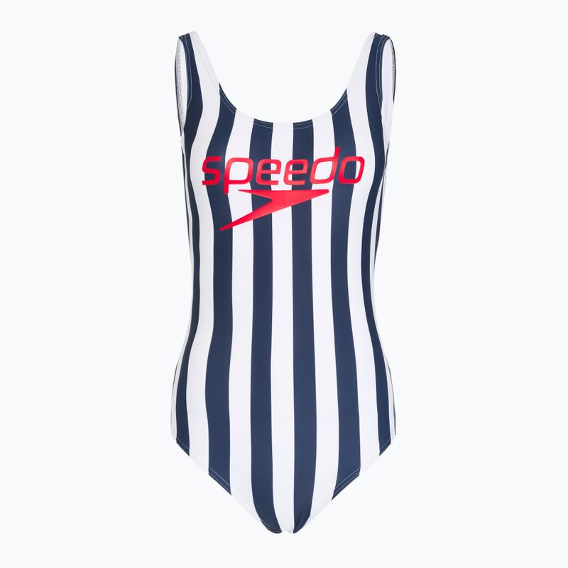 Speedo Ice Cream U-Back Damen Badeanzug einteilig blau/weiß