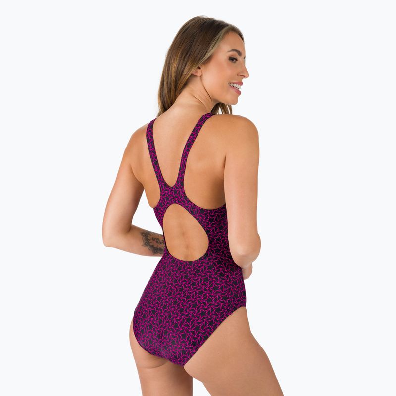 Speedo Boomstar Allover Muscleback Damen Badeanzug einteilig schwarz-rosa 68-12299B344 6