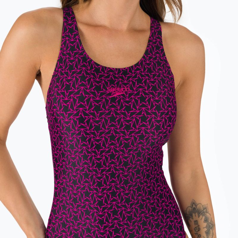 Speedo Boomstar Allover Muscleback Damen Badeanzug einteilig schwarz-rosa 68-12299B344 7