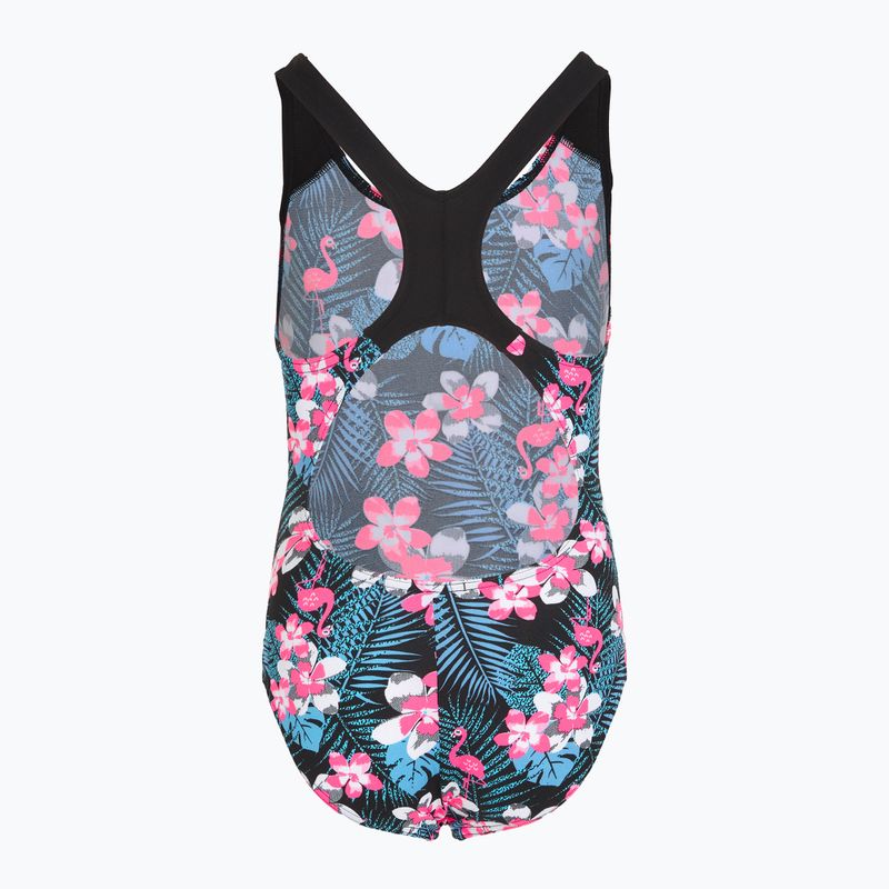 Speedo Allover Splashback blau/rosa einteiliger Badeanzug für Kinder 2