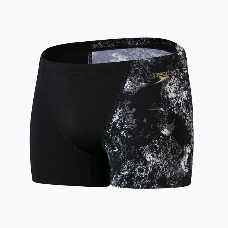 Herren Speedo Allover V-Cut Aquqshort Schwimm-Boxershorts schwarz-grau 68-09734F330 4
