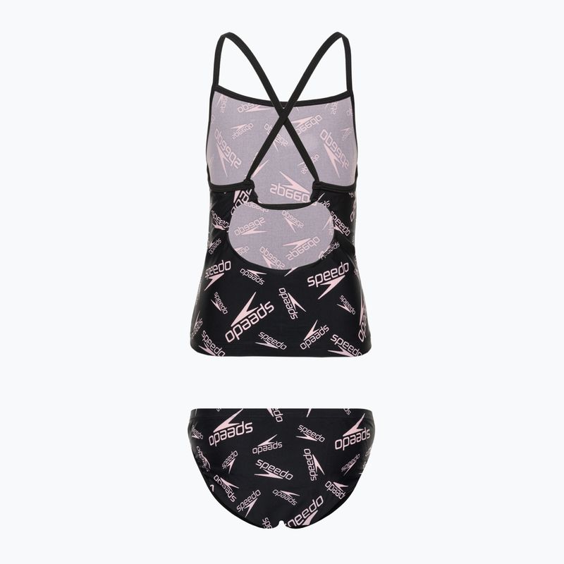 Speedo gedruckt Tie-Back Tankini Kinder zweiteiligen Badeanzug schwarz 68-12380F390 2