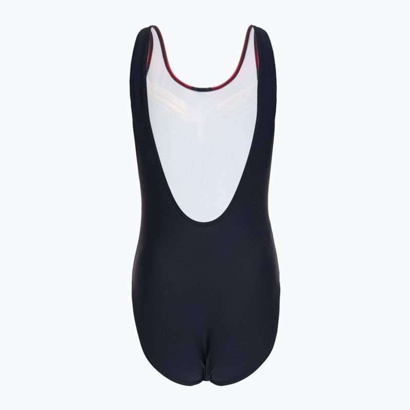 Speedo Damen Badeanzug einteilig Digital Placement U-Back blau/rot 2