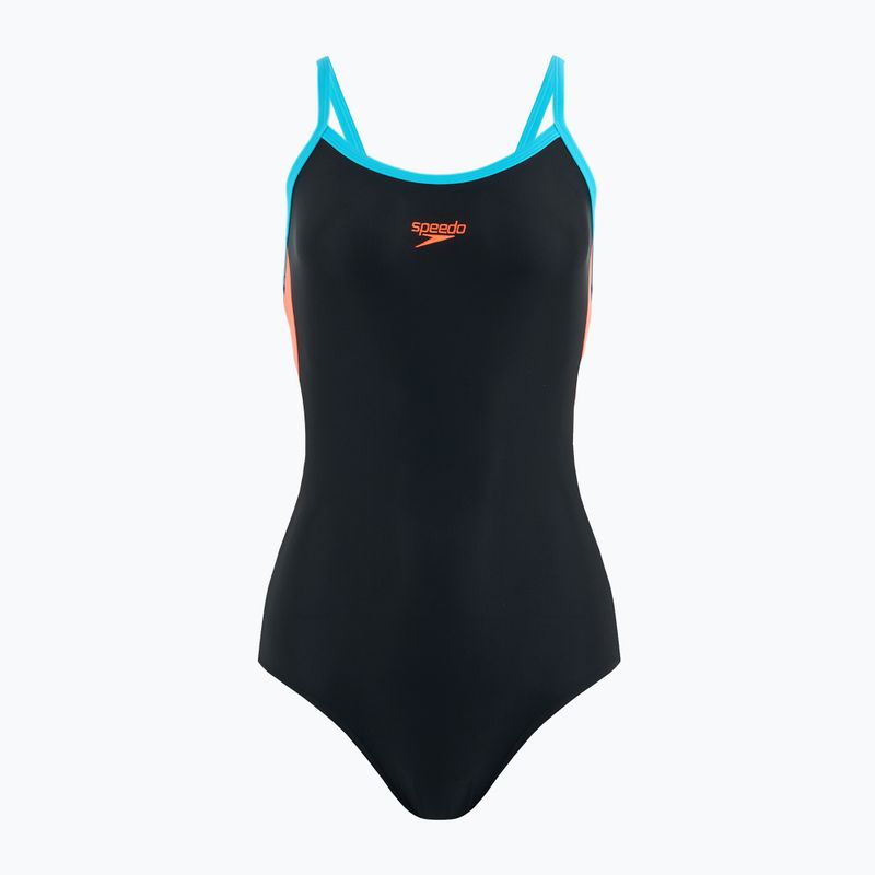 Badeanzug Damen Speedo Dive Thinstrap Muscleback black / volcanic orange