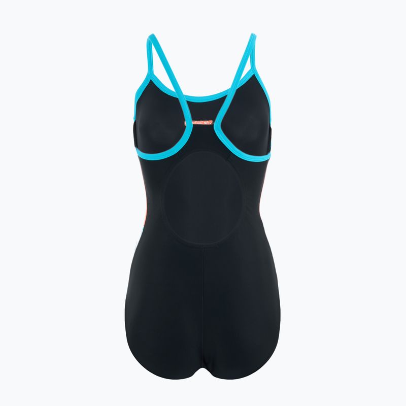 Badeanzug Damen Speedo Dive Thinstrap Muscleback black / volcanic orange 2
