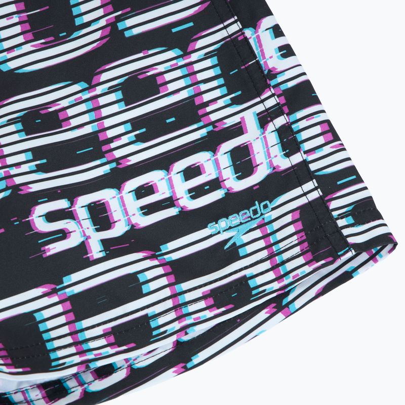 Speedo Kinder-Badeshorts Printed 13" Logo schwarz / weiß / diva 3