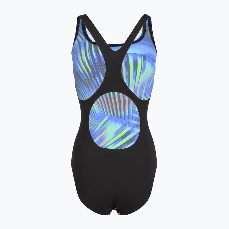 Speedo Printed Medalist Damen Badeanzug einteilig schwarz/blau 2