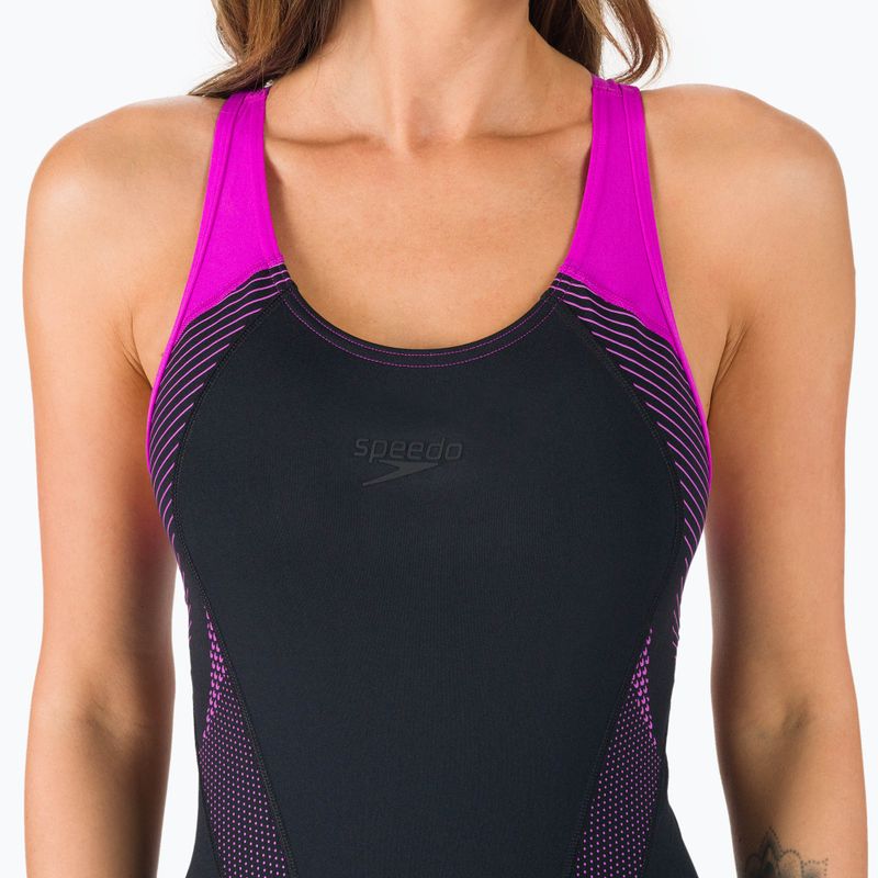 Speedo Placement Laneback Damen Badeanzug einteilig schwarz/rosa 11389C733 7