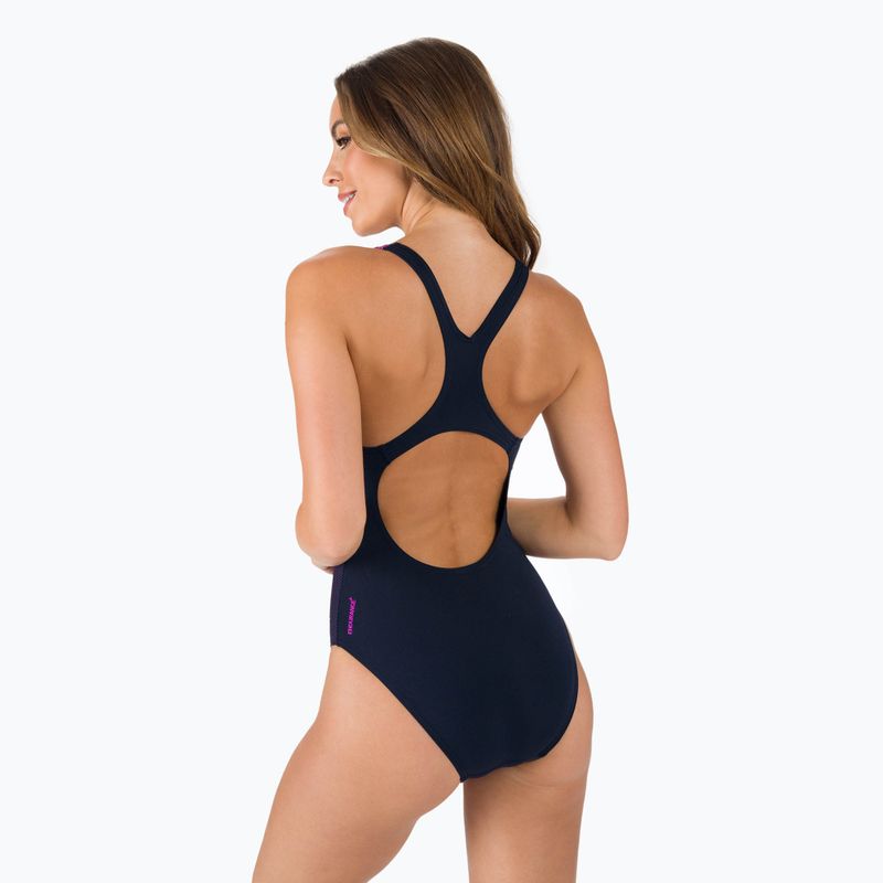 Speedo Digital Placement Medalist Damen einteiliger Badeanzug navy blau und lila 68-12199G701 6