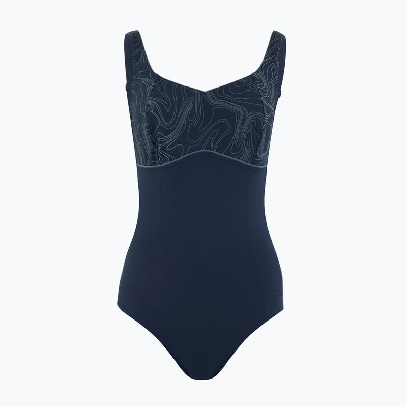 Badeanzug Damen Speedo ContourLustre Printed true navy / white / usa charcoal