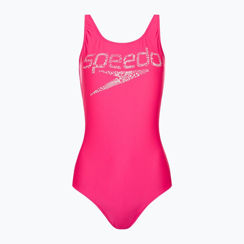 Speedo Frauen einteiliger Badeanzug Logo Deep U-Back rosa 68-12369A657