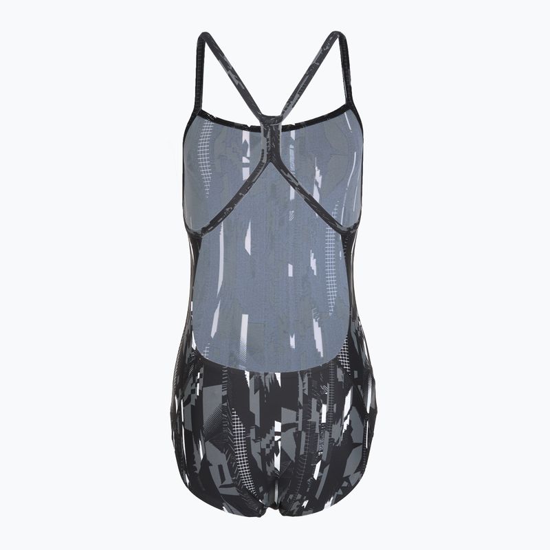 Speedo Frauen einteiliger Badeanzug Allover Rippleback schwarz 2