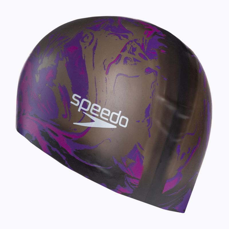 Badekappe Speedo Long Hair Printed schwarz-violett 68-1136 2