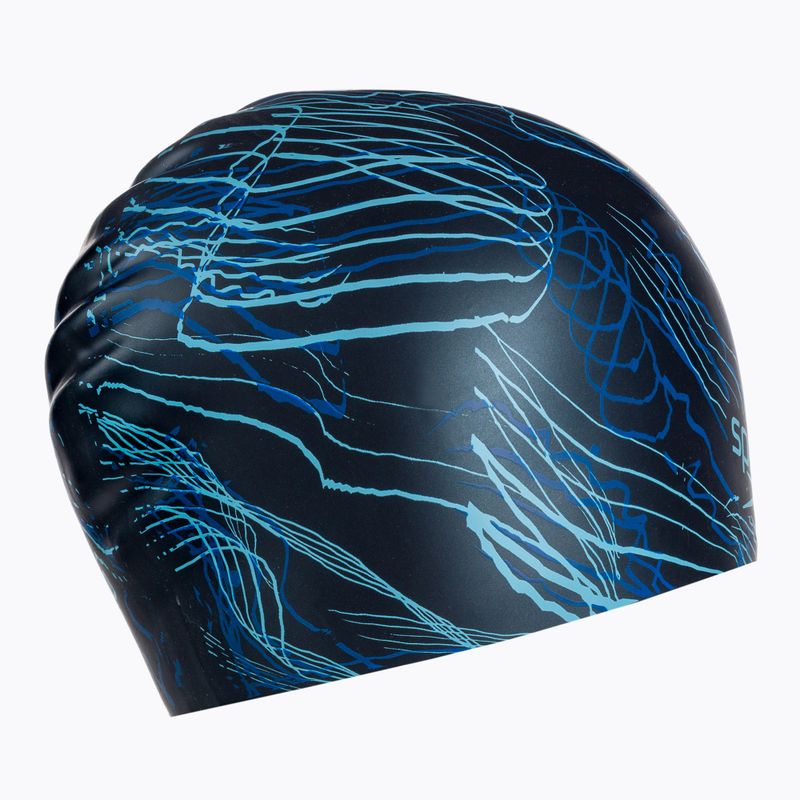 Badekappe Speedo Long Hair Printed dunkelblau 68-1136