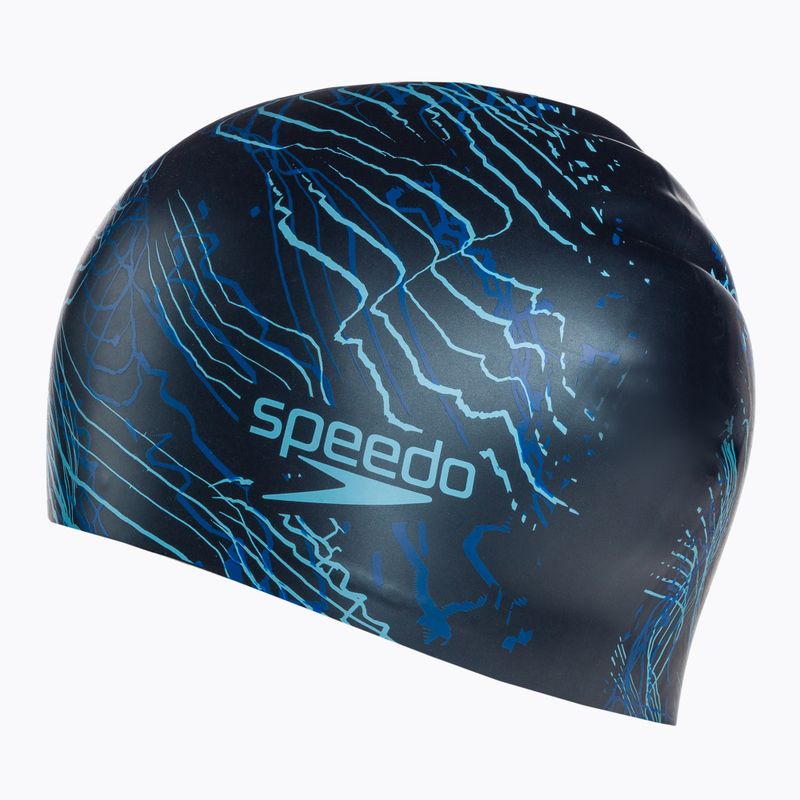 Badekappe Speedo Long Hair Printed dunkelblau 68-1136 2