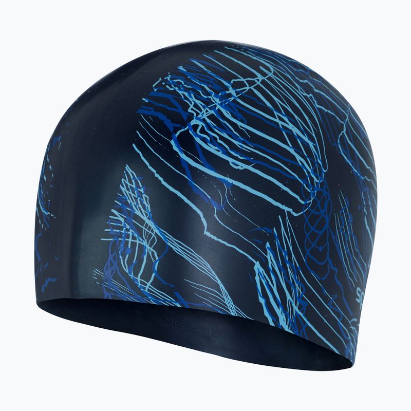 Badekappe Speedo Long Hair Printed dunkelblau 68-1136 3