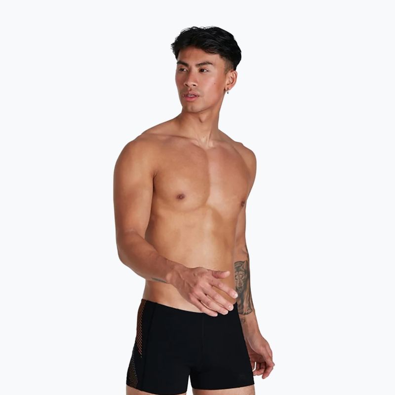 Badehose boxer Herren Speedo Tech Panel Black/Papaya Punch/Usa Charcoal 68-451H54 5