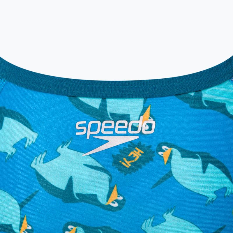 Einteiliger Badeanzug Kinder Speedo Flipper Phone Allover Vback blau 68-12846 4