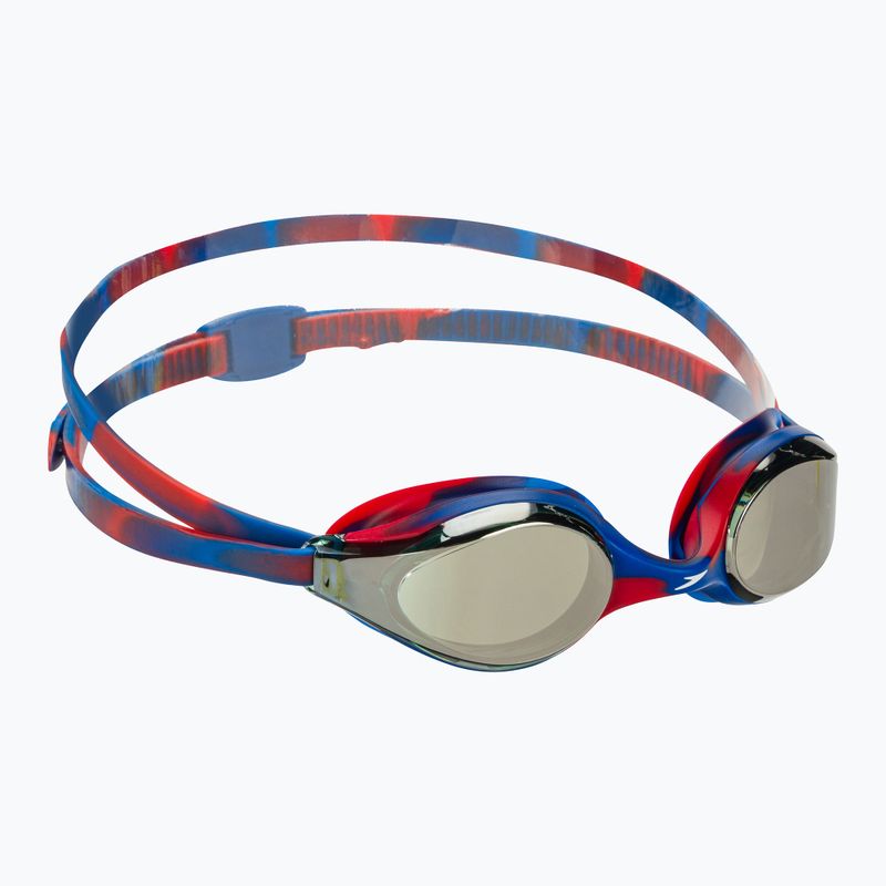 Speedo Hyper Flyer Mirror Kinder Schwimmbrille navy/rot/grau