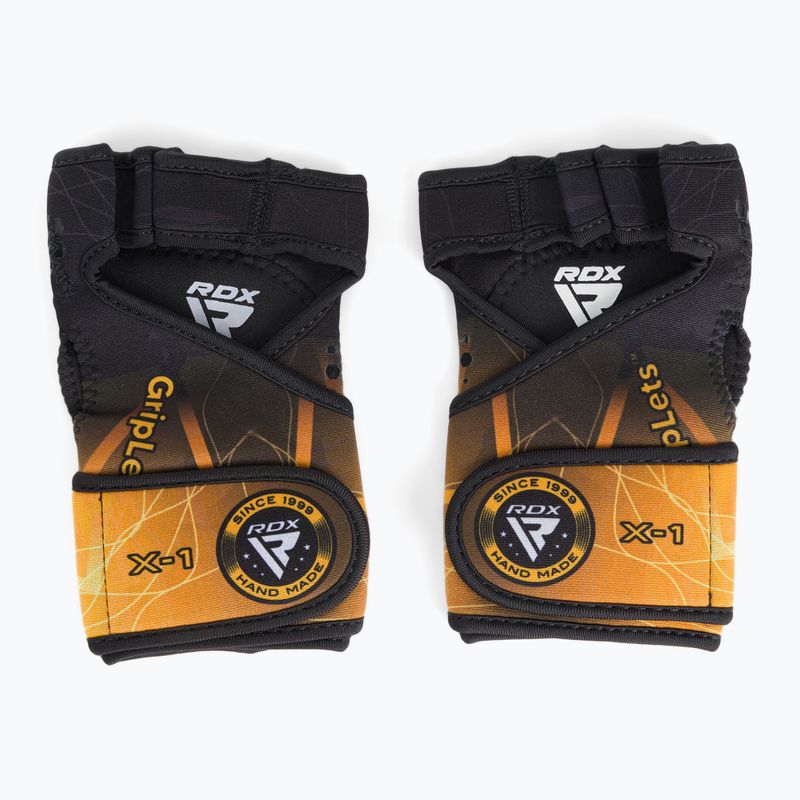RDX Weight Lifting X1 Long Strap Trainingshandschuhe schwarz/gelb WGN-X1Y 2