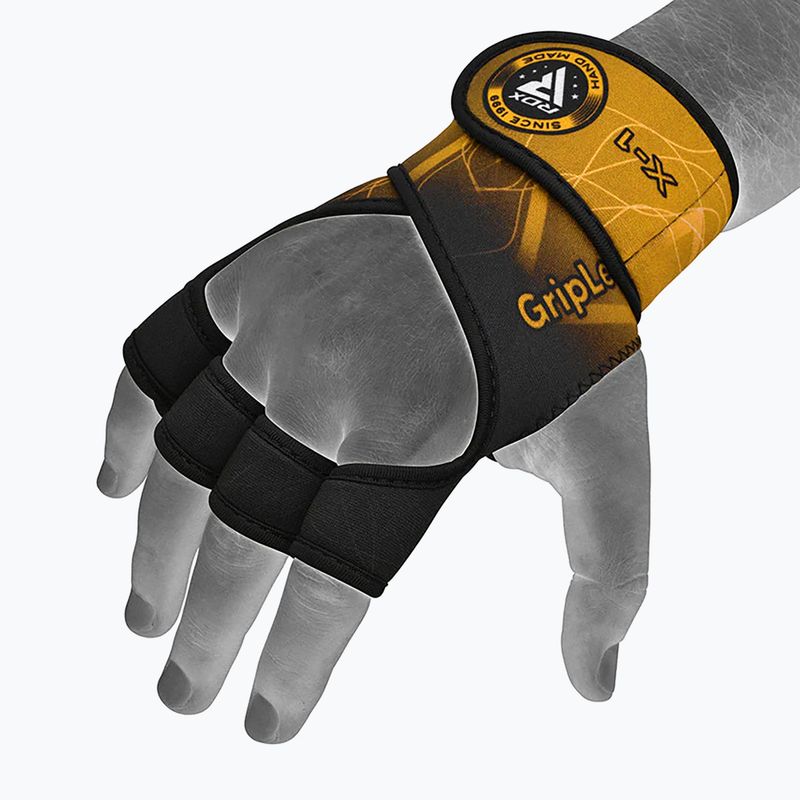 RDX Weight Lifting X1 Long Strap Trainingshandschuhe schwarz/gelb WGN-X1Y 7