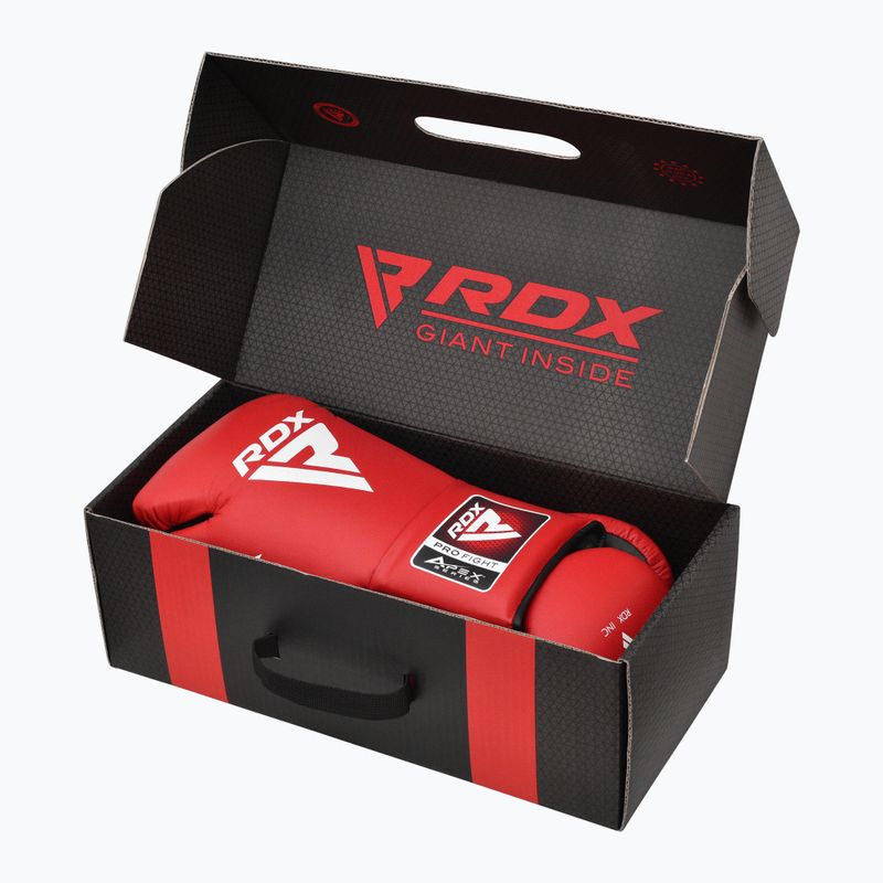 Boxhandschuhe RDX Apex Competition Fight Lace Up Boxing red 7