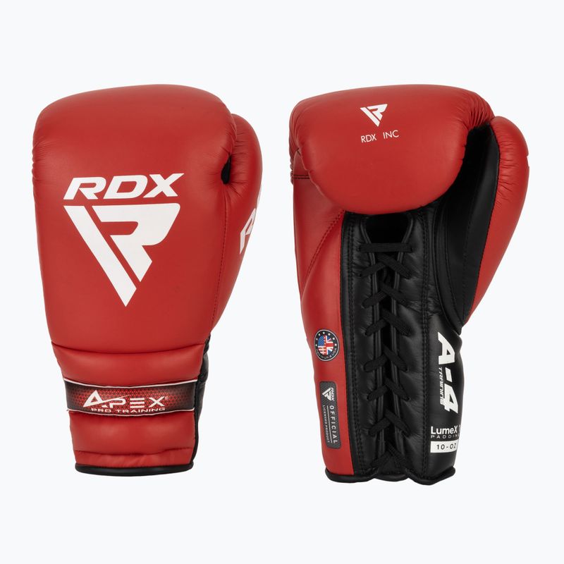 Boxhandschuhe RDX Apex Lace Up Training SPaarring Boxing red