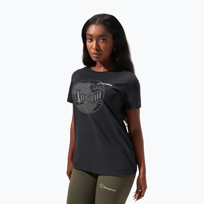 Berghaus Linear Landscape Damen-T-Shirt schwarz/schwarz