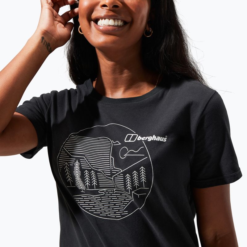Berghaus Linear Landscape Damen-T-Shirt schwarz/schwarz