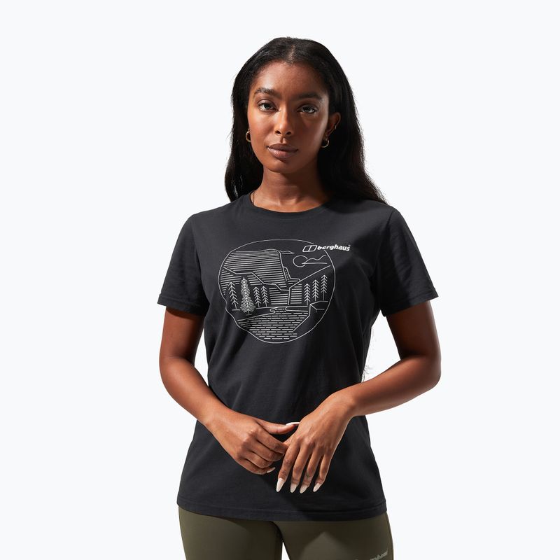 Berghaus Linear Landscape Damen-T-Shirt schwarz/schwarz