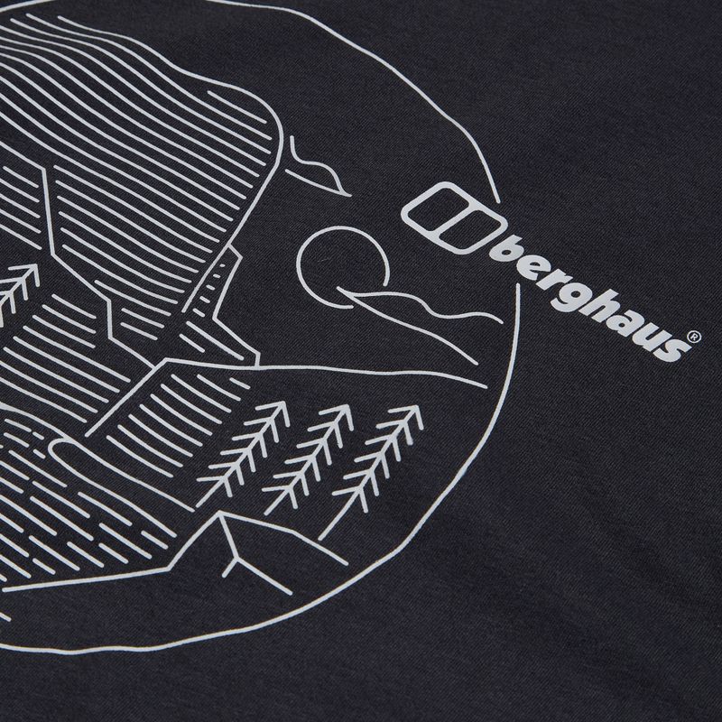 Berghaus Linear Landscape Damen-T-Shirt schwarz/schwarz
