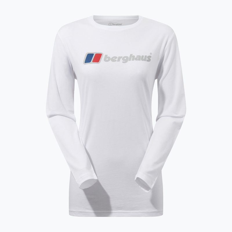 Damen-Langarmshirt Berghaus Boyfriend Big Classic Logo reinweiß